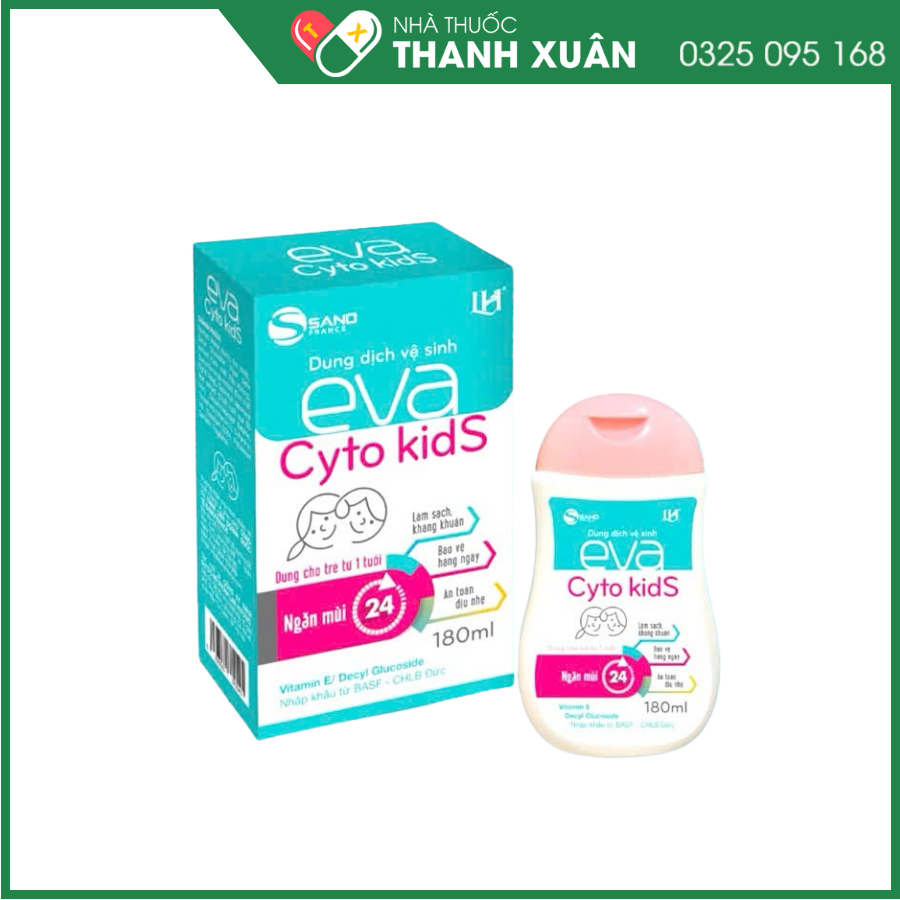 Dung dịch vệ sinh Eva Cyto Kids cho bé từ 1 tuổi